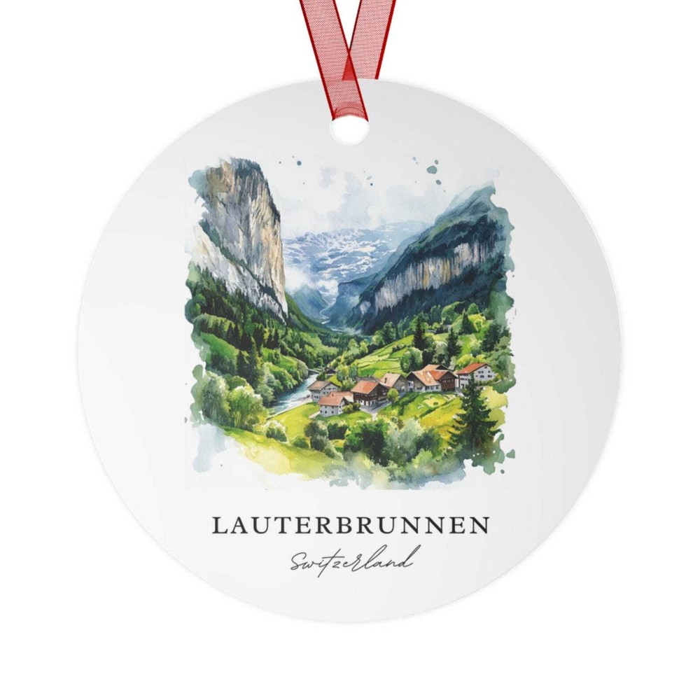 Lauterbrunnen Swiss Alps Ornament - Unique Christmas Tree Decor Souvenir from Switzerland
