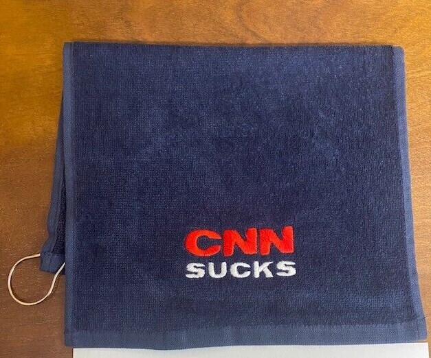 CNN SUCKS Navy Blue Golf Towel 11