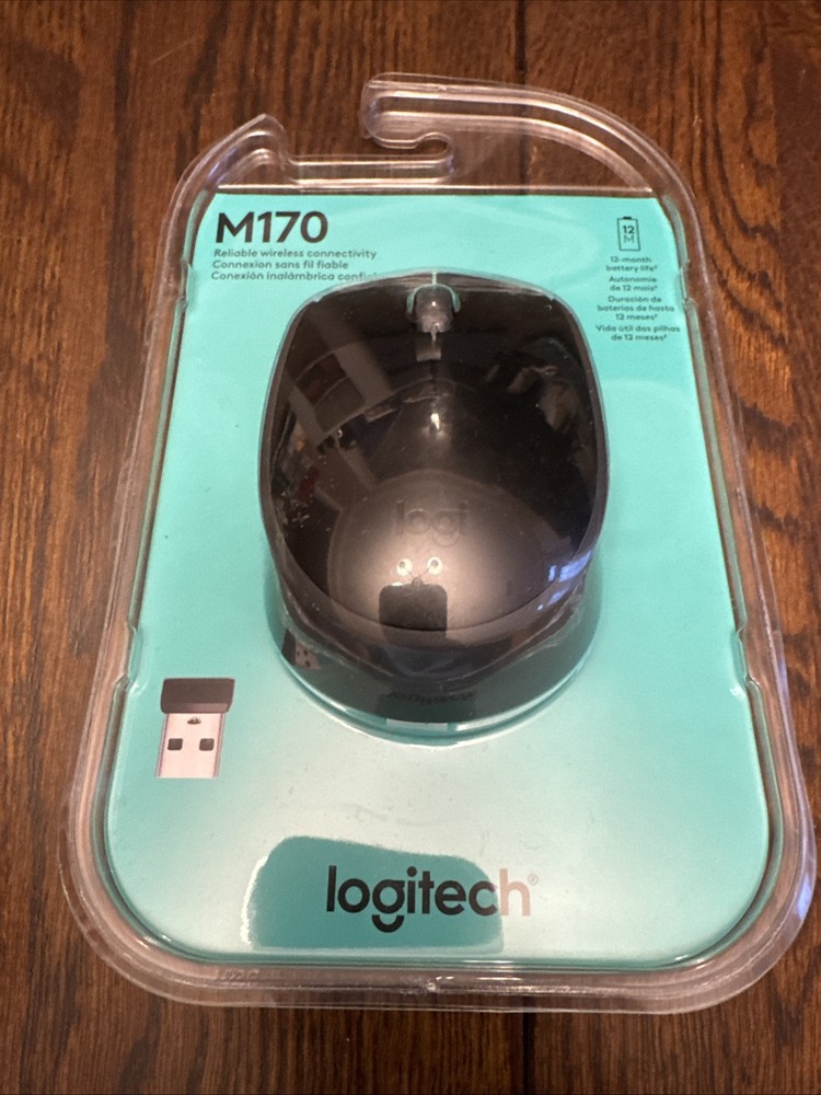 Logitech Black Reliable Wireless Connectivity Plug-and-Play Optical Mouse M170