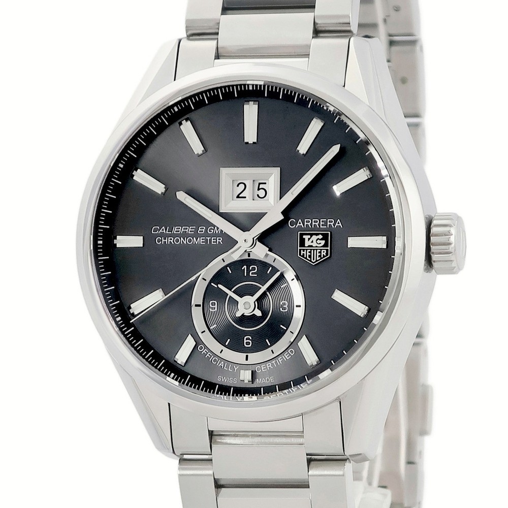 TAG Heuer Carrera Grand Date GMT Automatic Grey Mens Watch WAR5012