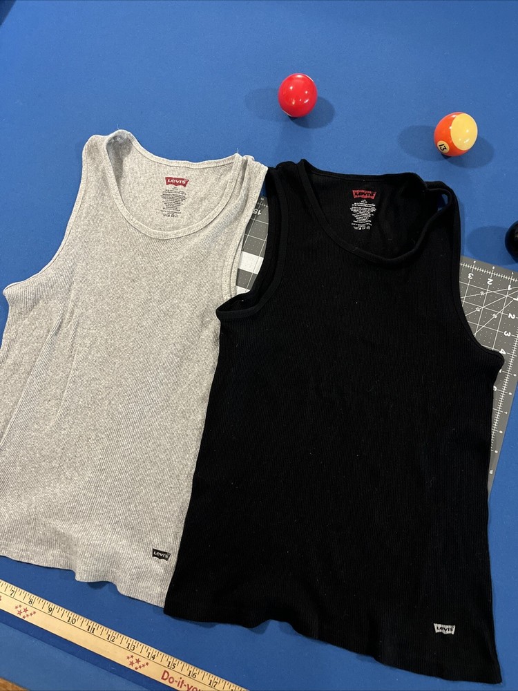 VTG Levi’s Tank Tops Ribbed Stretch Men’s Large Stretch Biker Muscle - (2)
