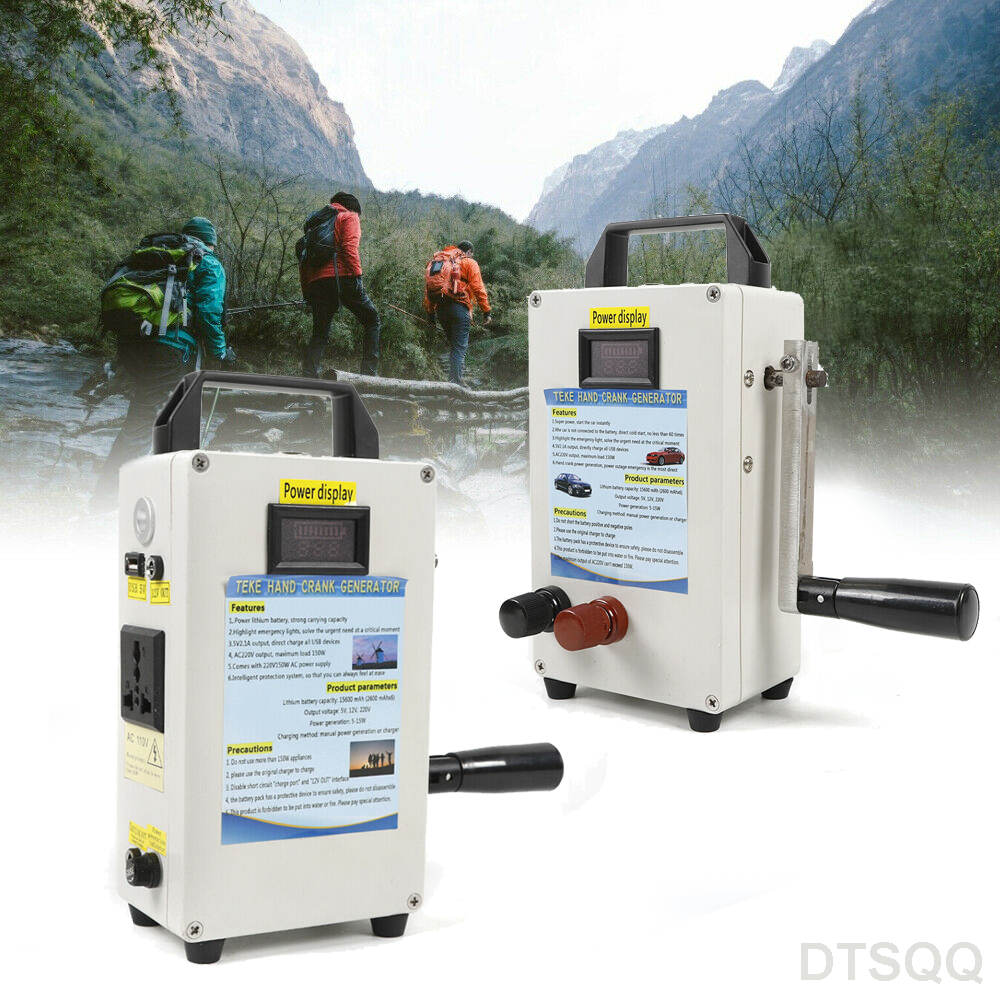 Hand Crank Generator Emergency Power Supply USB Charger Camping Outdoor Survival