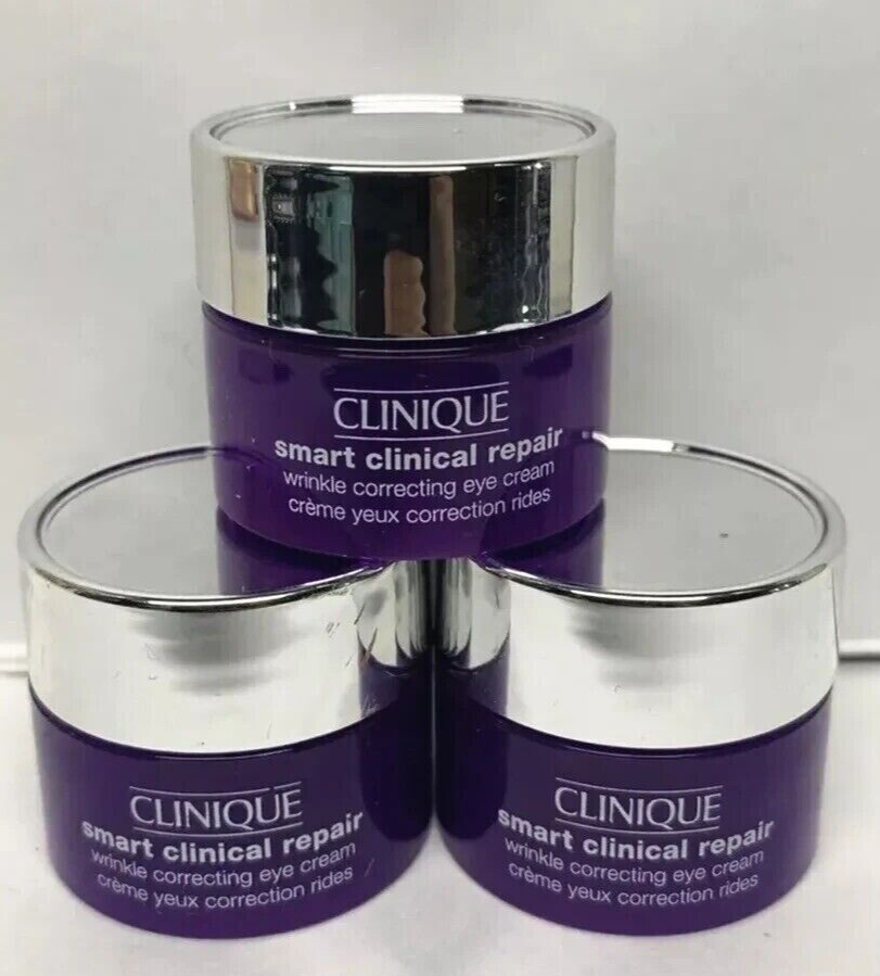 3x Clinique Smart Clinical Repair Wrinkle Correcting Eye Cream 5ml = 0.5 Oz/15ml