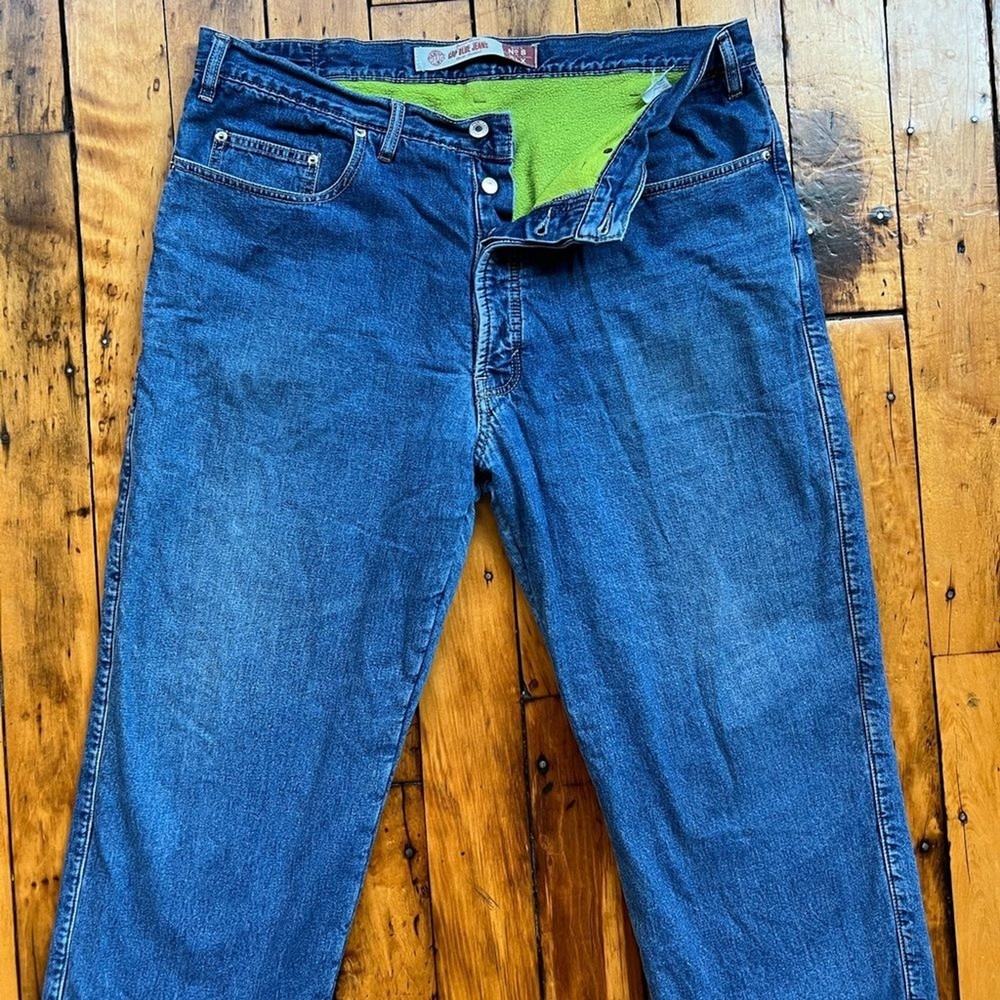 Vintage GAP Men’s 38x32 No. 8 Relaxed Fit Lined Blue Jeans Sherpa Warm Y2K
