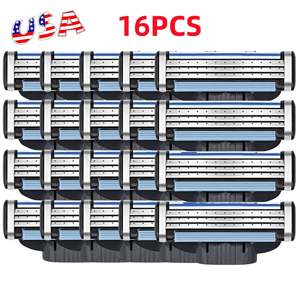 16pcs MACH 3 Men's Razor Blades Refill Replacment Comfortable Shave Trimmer US