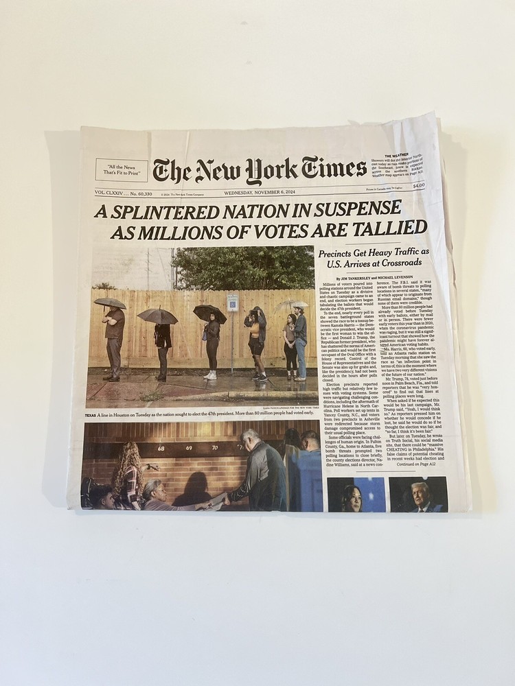 The New York Times Wednesday November 6, 2024 *Election Results Day