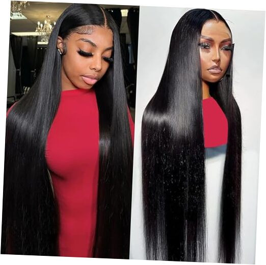 28 Inch 13x6 HD Transparent Lace Front Wig Pre Plucked Human Hair Straight