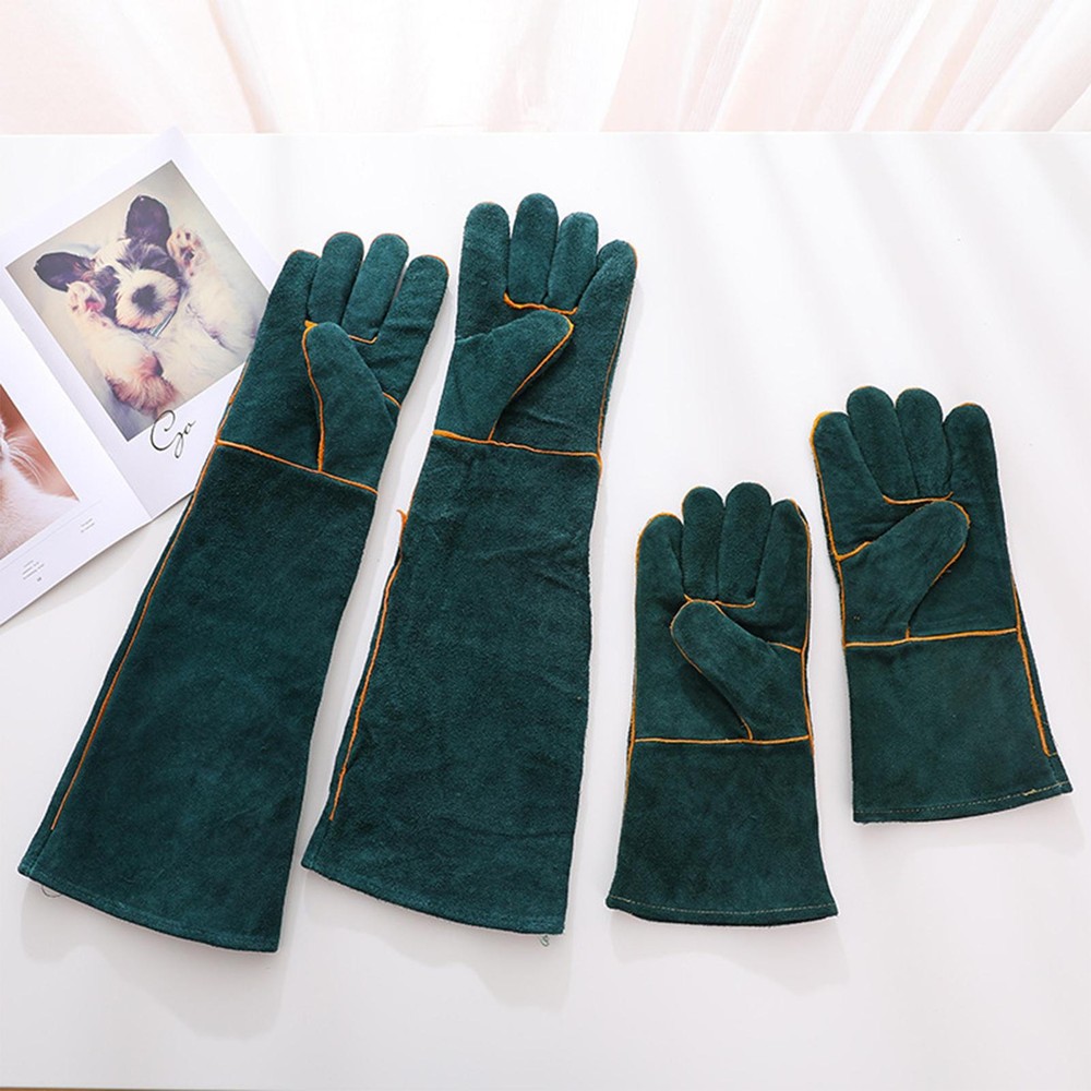 Heavy Duty Snake Animal Handling Scratch Bite Proof Leather Protective Gloves