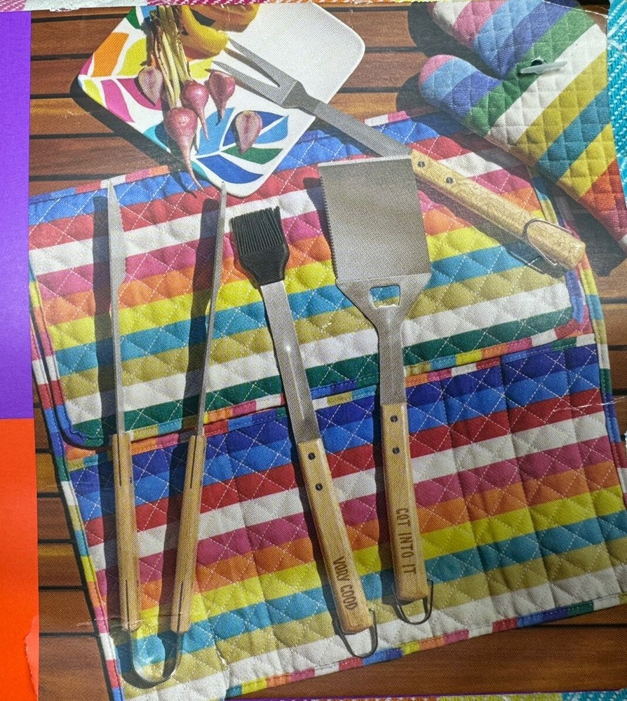 Tabitha Brown Target 4-Piece Grill Tool Set with Carrying Case New