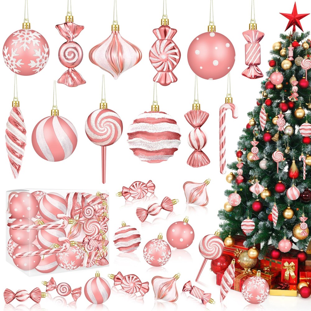 Christmas Ornaments Candy Lollipop Set -48Pcs for Xmas Tree Decoration Hangin...