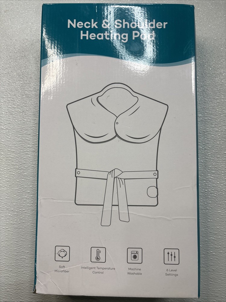 Heating Neck and Shoulder Pad with Soft Microfiber Cover Machine Washable for Pain Relief