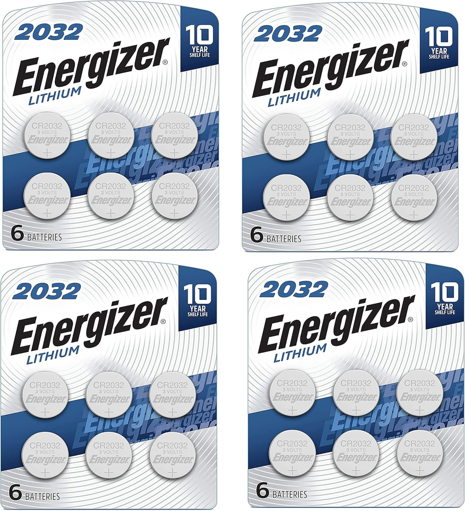 Energizer CR2032 3V Lithium Coin Batteries, 24 Pack for Watches & Remotes