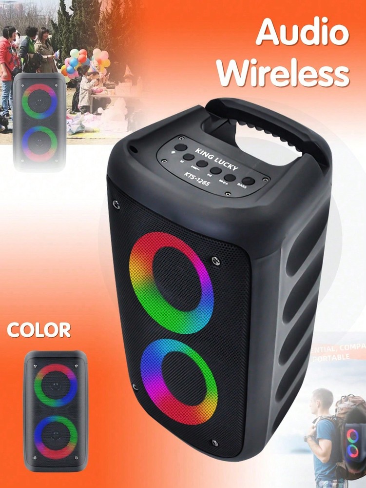 Kinglucky Portable Wireless Speaker with Built-in Lights and Loud Sound