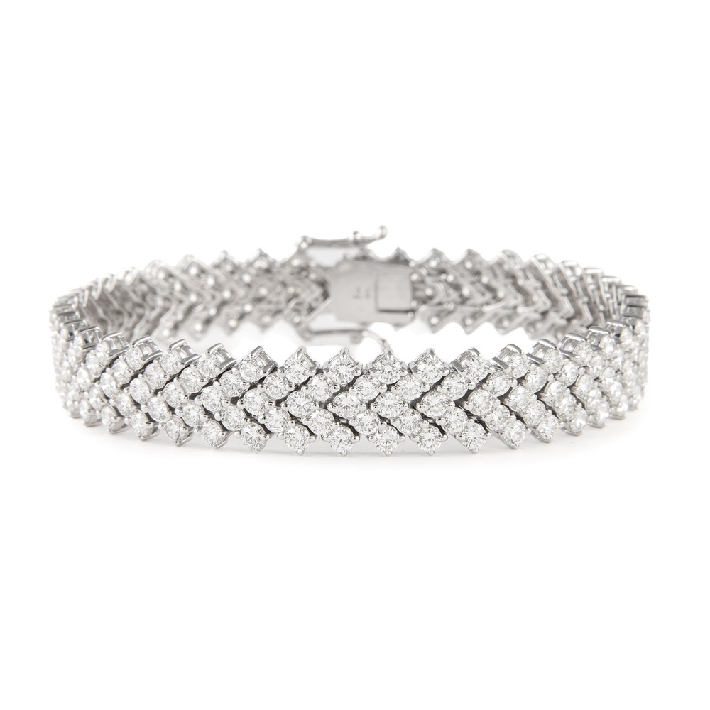 Alexander Beverly Hills 12.71ct Five-Row Diamond Bracelet 18k White Gold