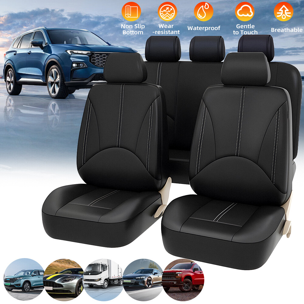 Car Seat Covers Full Set Front Rear Padded Mat Protector Cushion 2/5/7-Seats