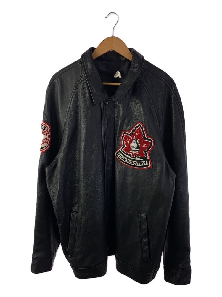 Men's Black 3L Leather Blouson Jacket 1296