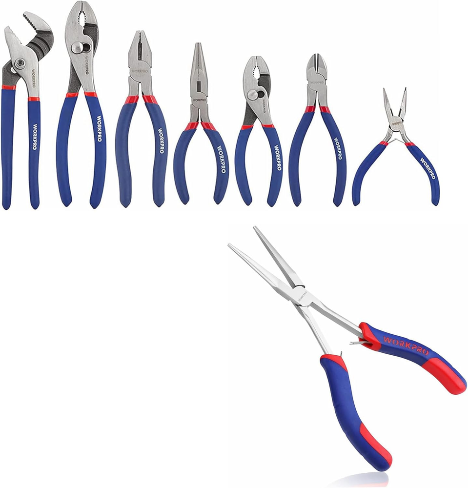7-Piece Pliers Set with 7-Inch Long Reach Needle Nose