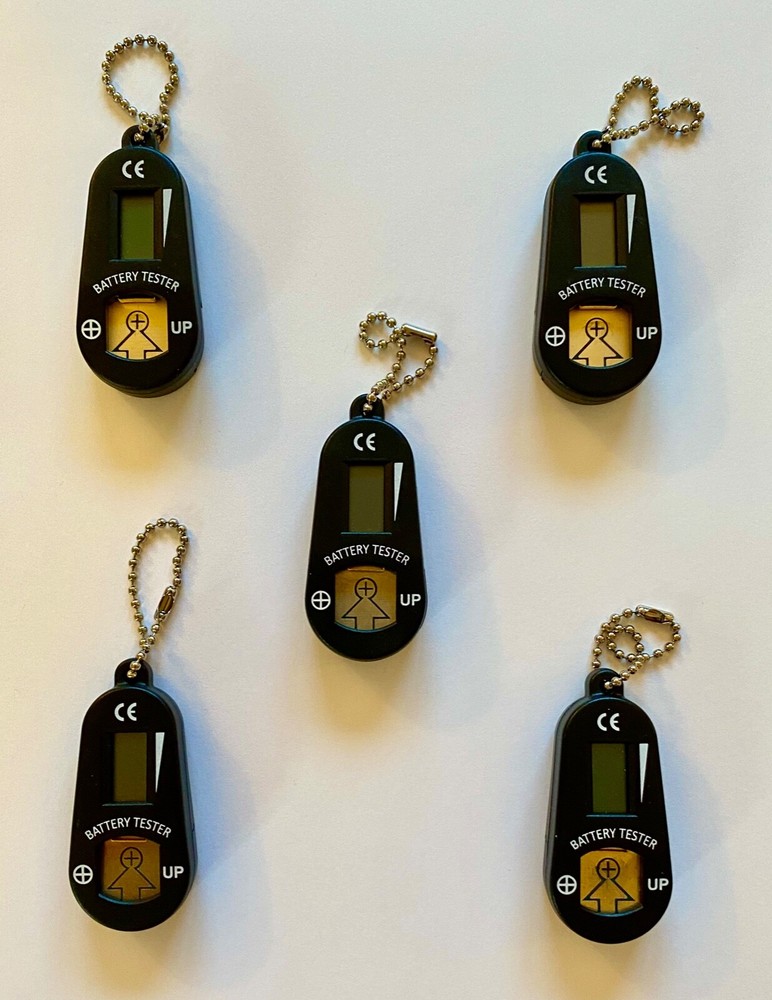 5 HEARING AID DIGITAL BATTERY TESTERS WITH EXTRA BATTERY COMPARTMENT