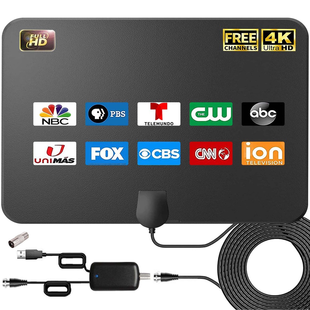 4K Amplified HD Digital TV Antenna Long 1000 Miles Range Smart TV Indoor Supp...