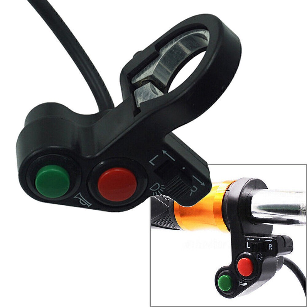22mm Motorcycle ATV E-bike Handlebar Horn Turn Signal On/Off Light 3 In 1 Switch