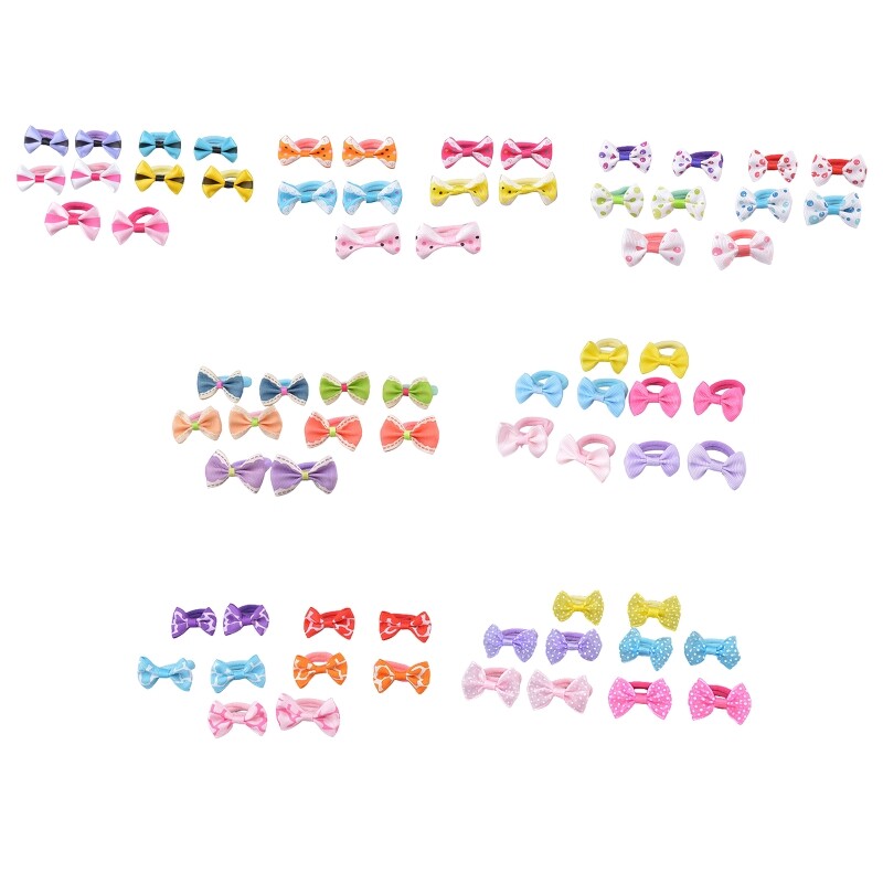 Cartoon Bowknot Scrunchies Soft Elastic Hair Ties for Women