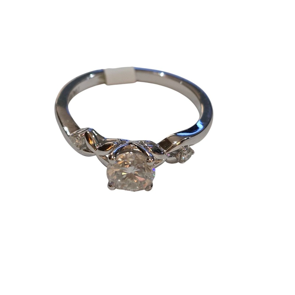 Moissanite Round Cut 925 Engagement Ring 10 NWT