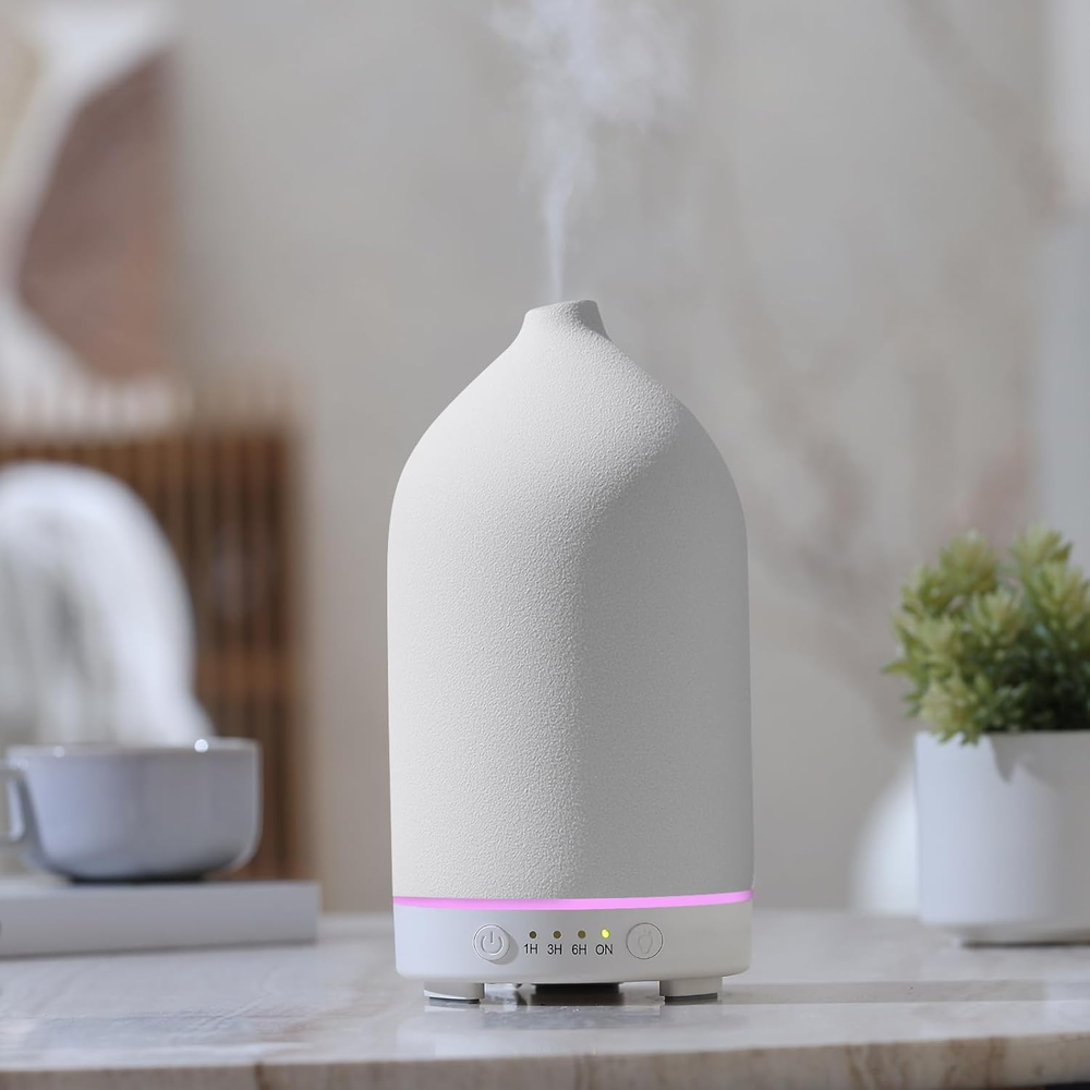 200ML Ceramic Aromatherapy Diffuser with 7 Color LED Lights