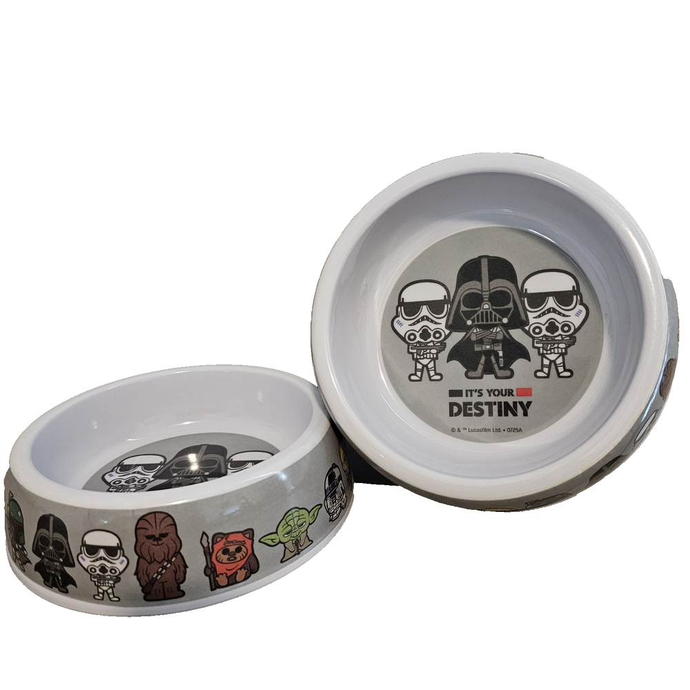 Disney Star Wars Pet Bowls Set of 2 Melamine Darth Vader Chewbacca Yoda Ewok