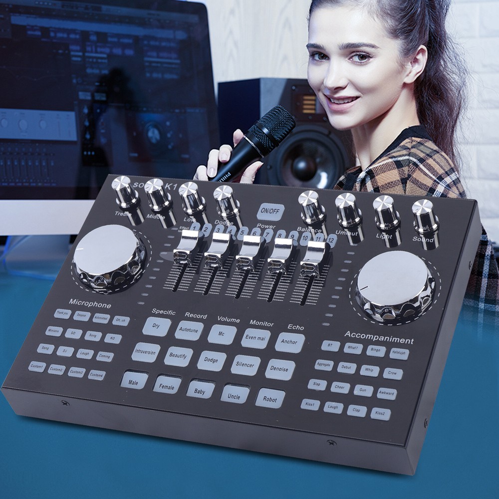 Voice Changer Sound Live Sound Card for Live Streaming Audio Mixer Broadcast-image