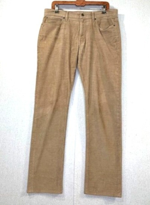 J.Crew Flex Men's Light Brown Corduroy Pants W33 L32 Straight Leg Casual