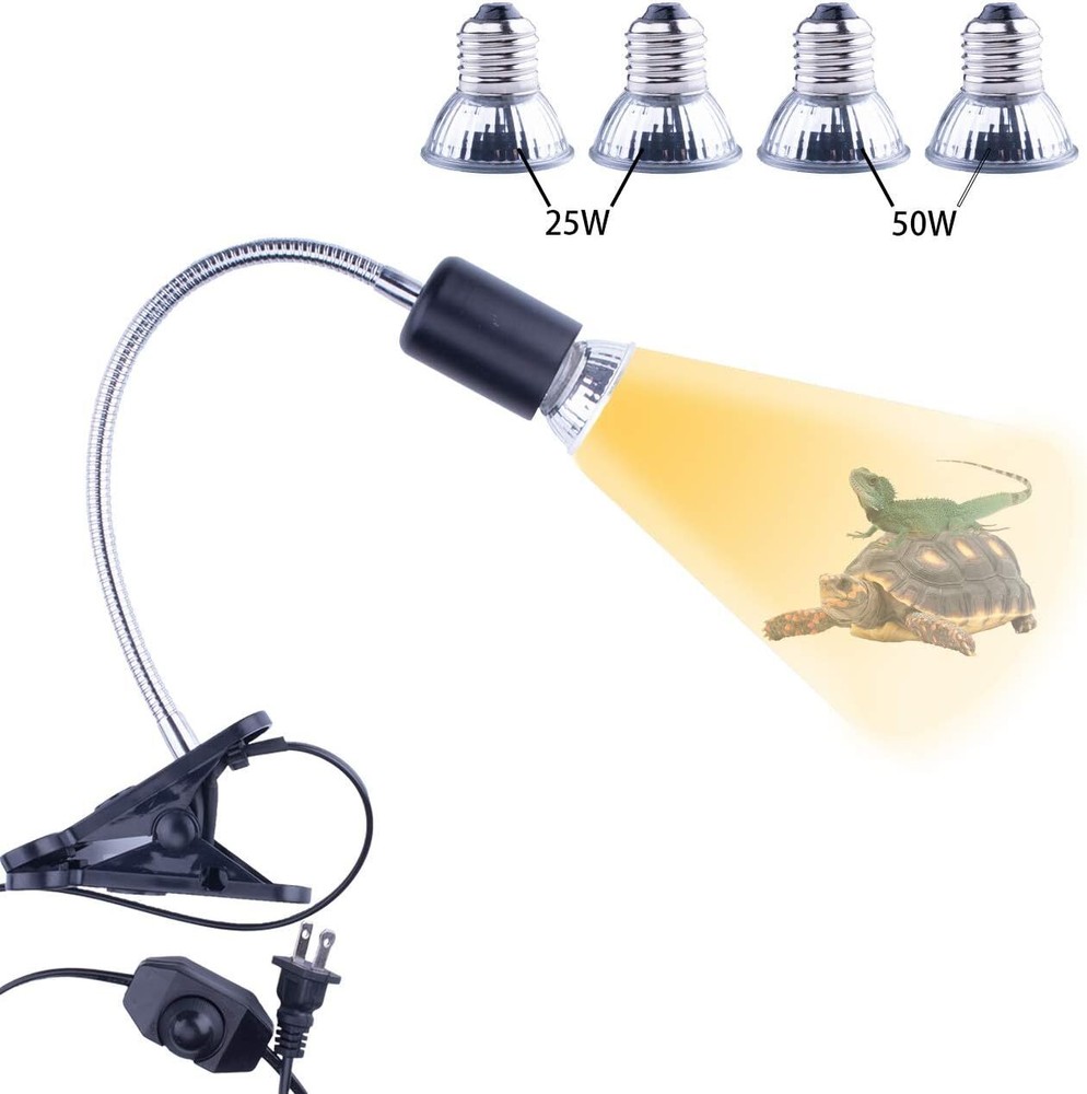 Reptile Heat Lamp, UVB Bulb, Light Fixture, UVA Black