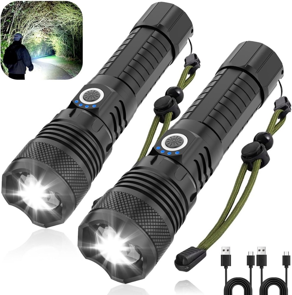 Ultra Bright Waterproof Flashlight Set with 5 Modes for Outdoor Adventures