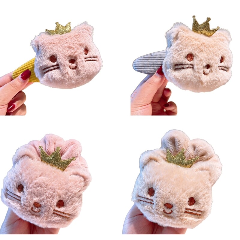 Soft Stuffed Scrunchies Kitten Hair Ties for Ponytail Holders and Elastic Clips