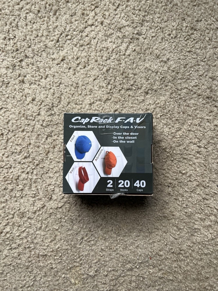 Perfect Curve CapRack18 Baseball Cap Holder and Organizer, Black - 1 Pack