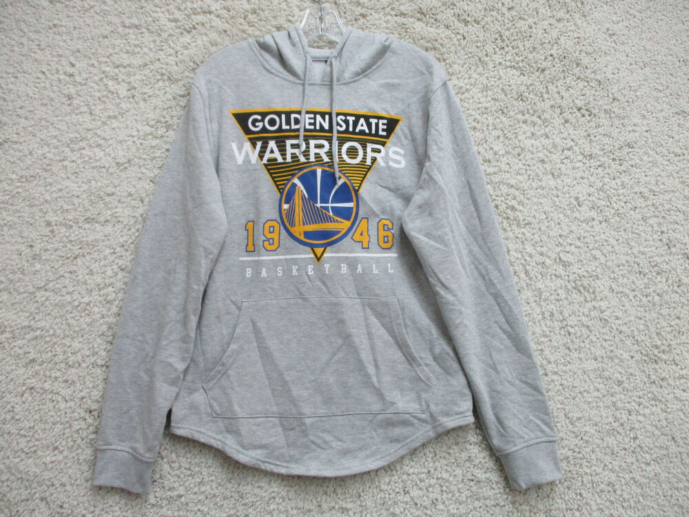 Golden State Warriors Sweater Small Adult Gray Hoodie Pullover Pockets NBA Mens