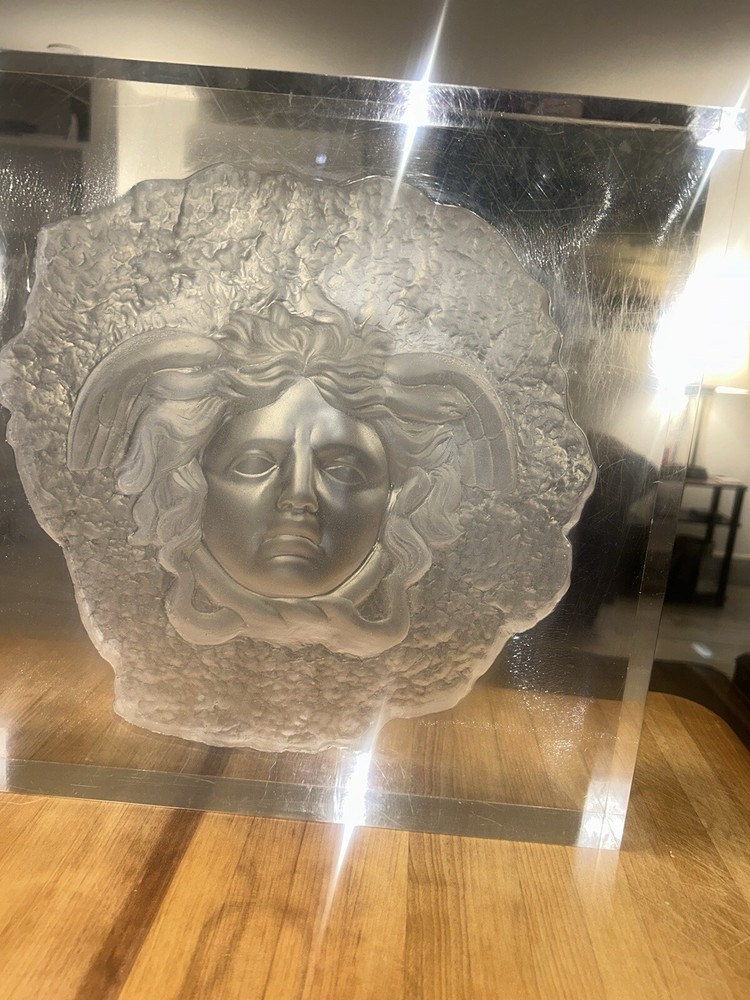 Versace Medusa Acrylic Sculpture Elegant Home Decor