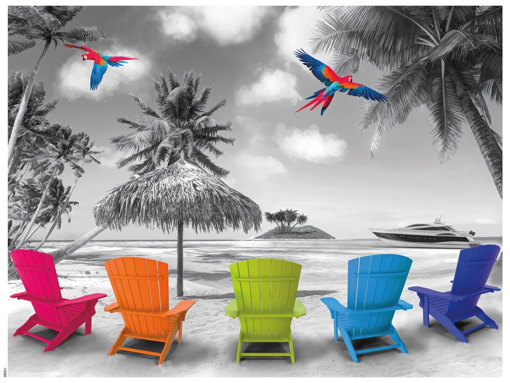 - Color Splash - Beach Chairs - 750 Piece Jigsaw Puzzle