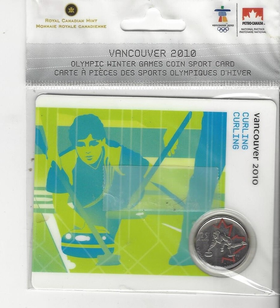 2007 Vancouver Olympics Curling 25-cent Coin and Card Set
