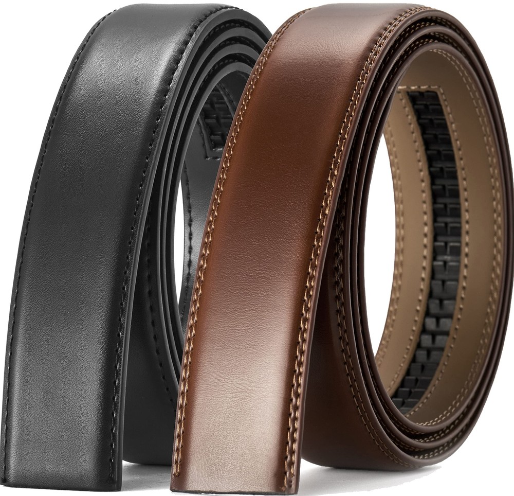 Ratchet Belt Replacement Strap 1 3/8”, Leather Belt Strap 2 Set for 40MM Slid...