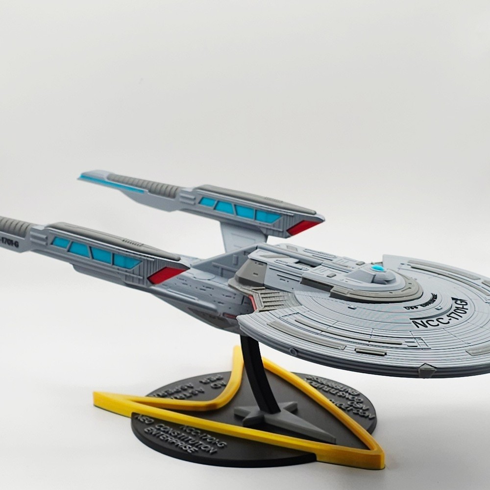 Star Trek Enterprise G Neo Constitution 3D Printed Fan‑Made Ship w/ Stand
