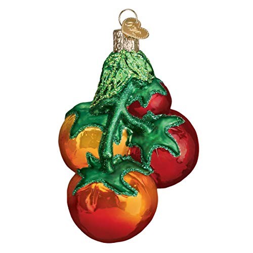Old World Christmas 3.75 Inch Red Tomatoes on Vine Glass Ornament with Free Box 28124
