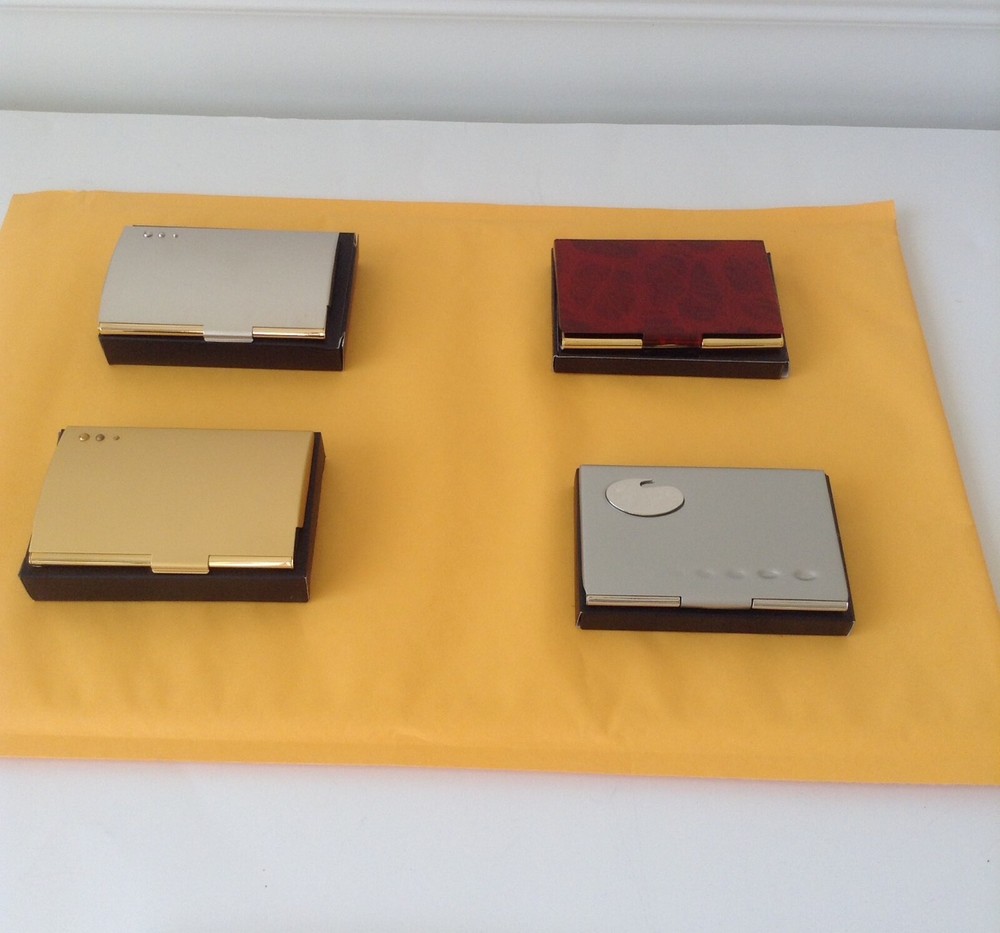 Sleek Brass or Stainless Steel Business Card Holder - New In Box - UPick-image