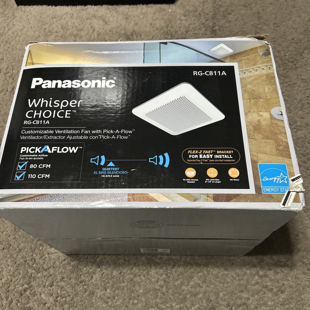 Panasonic WhisperChoice DC 80/110 CFM Pick-A-Flow Exhaust Fan AS-IS READ DESCRIT