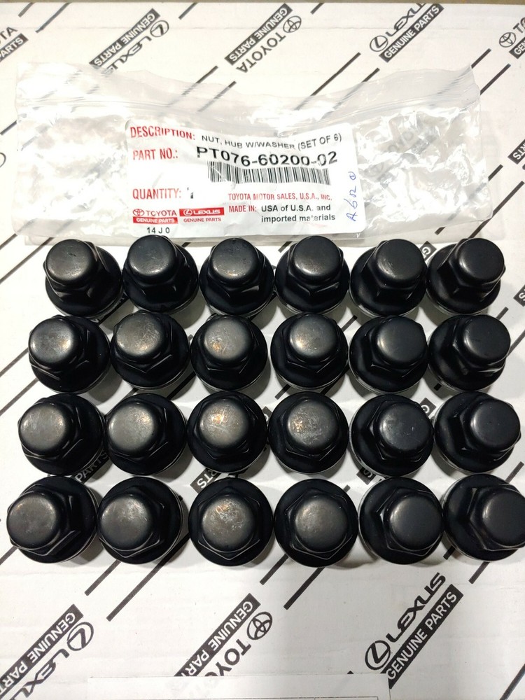 🔥 Black Lug Nuts Toyota Genuine Parts 4Runner Tacoma Set 24 PT076-60200-02 🔥