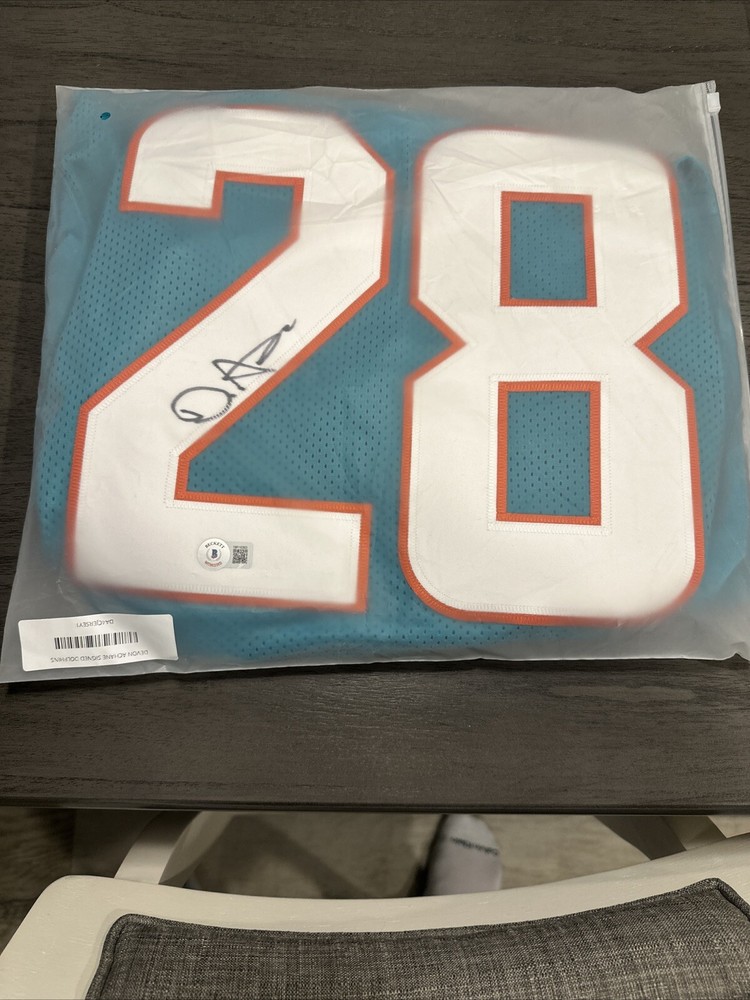 Devon Achane Autographed Custom Miami Dolphins Jersey - Beckett Certified Auto