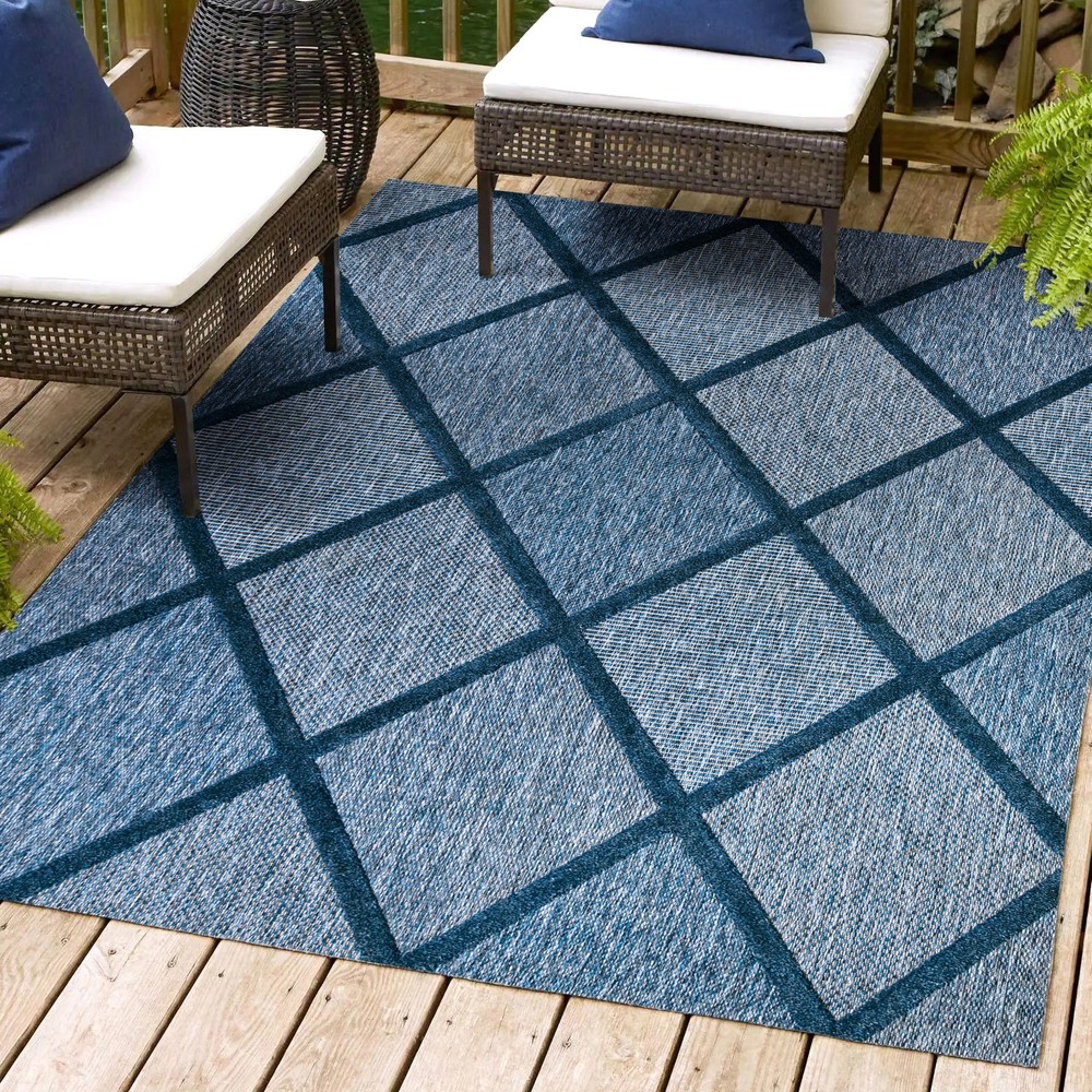 Jonathan Y IBZ101-3 Ibiza 3x5 Blue Polypropylene Indoor Outdoor Rug