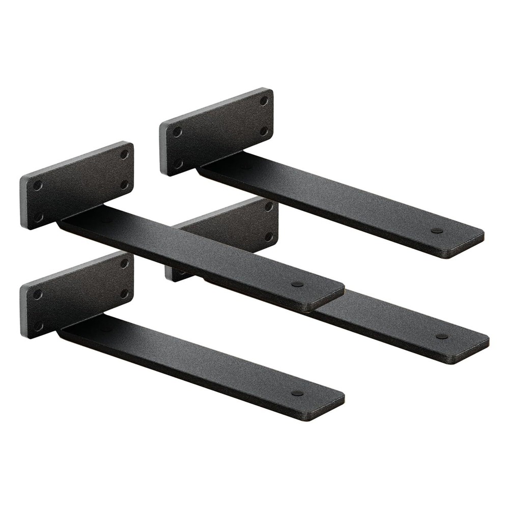 4-Pack Heavy Duty 14-Inch Floating Shelf Brackets 1/5-Inch Thick Supports