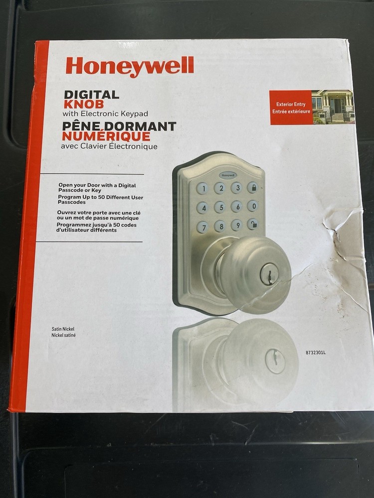 Honeywell Digital Keypad Entry Door Knob Lock in Matte Black