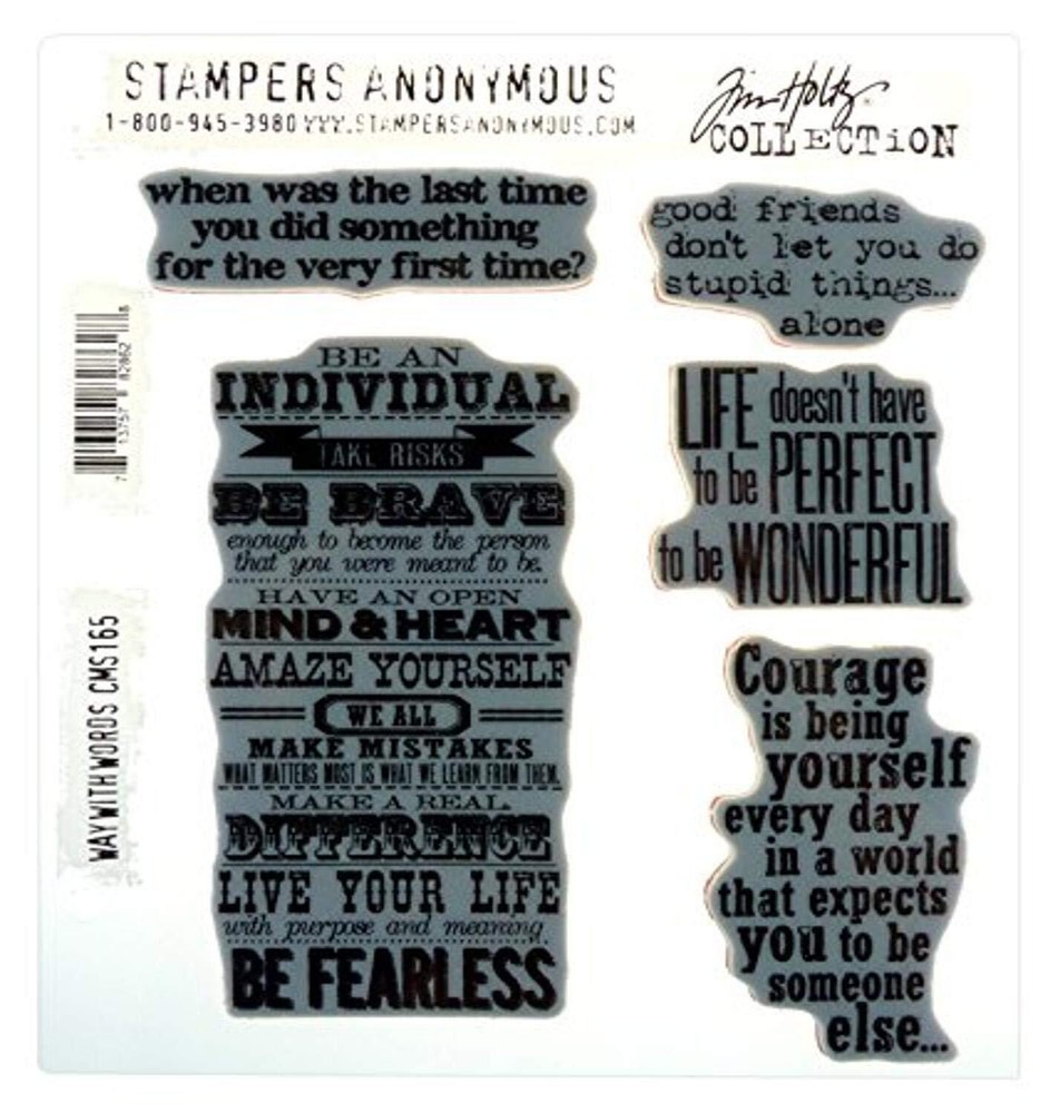 Stampers Anonymous Tim Holtz Cling Rubber Stamp Set, 7 by 8.5-Inch, Way with ...