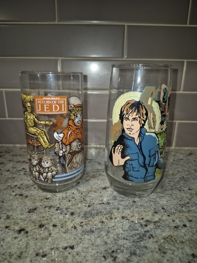 Vintage 1980s Star Wars Burger King Glasses Set from 1980 & 1983